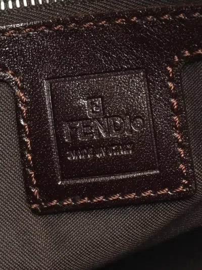 Pre-owned Fendi 2010-2025 Zucca Canvas Mamma Forever Shoulder Bag In Brown