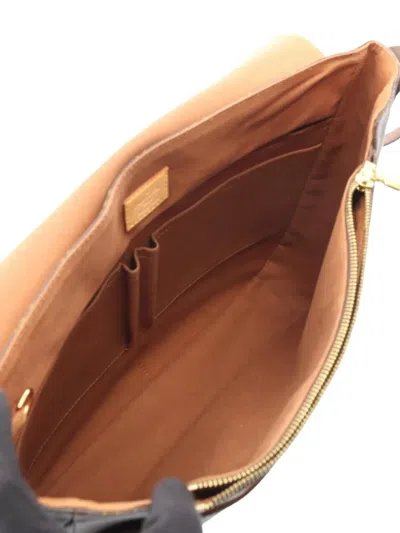 Pre-owned Louis Vuitton 2009 Monogram Beaubourg Messenger Mm Crossbody Bag In Brown