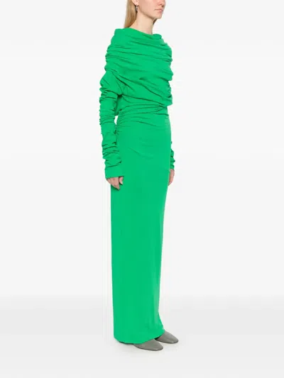 Entire Studios Bound Off-shoulder Maxi Dress In Green