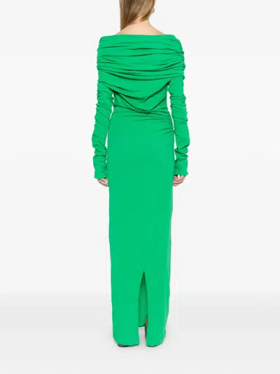 Entire Studios Bound Off-shoulder Maxi Dress In Green