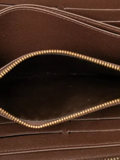 Pre-owned Louis Vuitton 2007 Damier Ebene Zippy Wallet Long Wallets In Brown