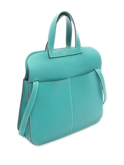 Pre-owned Hermes 2019 Clemence Halzan 31 Satchel In Green