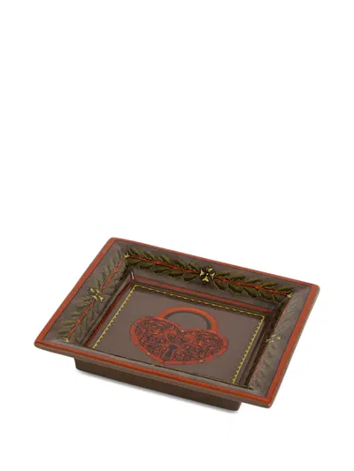Etro Home Ceramic Tray (20cm X 20cm) In Multi
