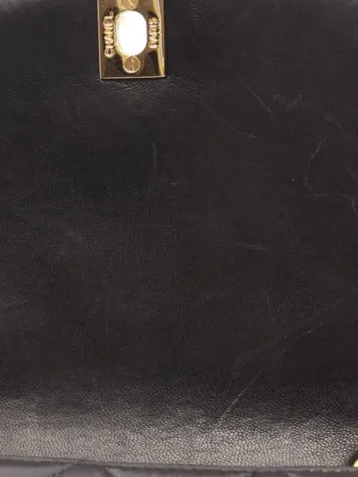 Pre-owned Chanel 1991-1994 Small Lambskin Diana Flap Crossbody Bag In Black