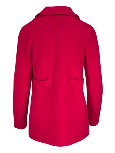 Dorothee Schumacher Fluffy Statements Flap-pocket Coat In Red