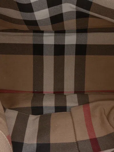 Pre-owned Burberry 2000-2017 Leather Trimmed Canvas Drawstring Bucket Bag In Brown