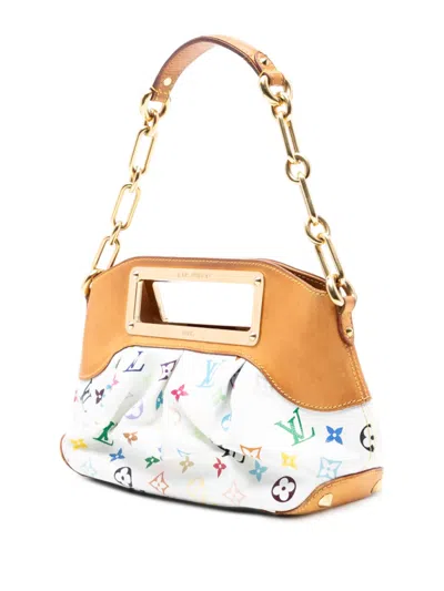 Pre-owned Louis Vuitton 2003-2025 Monogram Multicolore Judy Pm Satchel In White