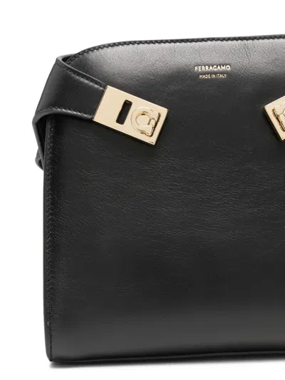 Pre-owned Ferragamo Small Hug Buckle Bag In Black