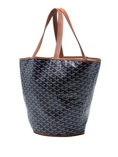 Pre-owned Goyard 2017 Ine Reversible Belharra Tote Bag In Blue