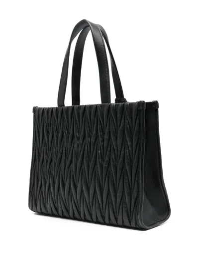 Pre-owned Miu Miu Leather Tote Bag In Black