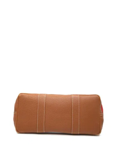 Pre-owned Hermes 2014 Toile And Negonda Striped Garden Party 36 Tote Bag In Multi