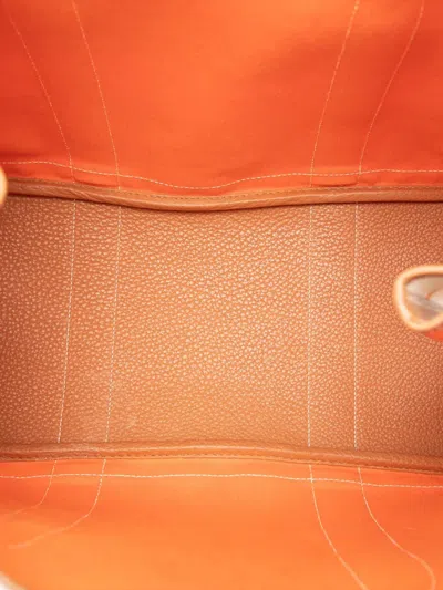 Pre-owned Hermes 2014 Toile And Negonda Striped Garden Party 36 Tote Bag In Multi