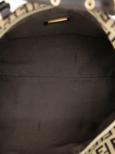 Pre-owned Fendi 2000-2010 Mini Zucchino Canvas Superstar Tote Bag In Brown