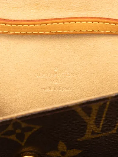 Pre-owned Louis Vuitton 2000 Monogram Pochette Twin Pm Crossbody Bag In Brown