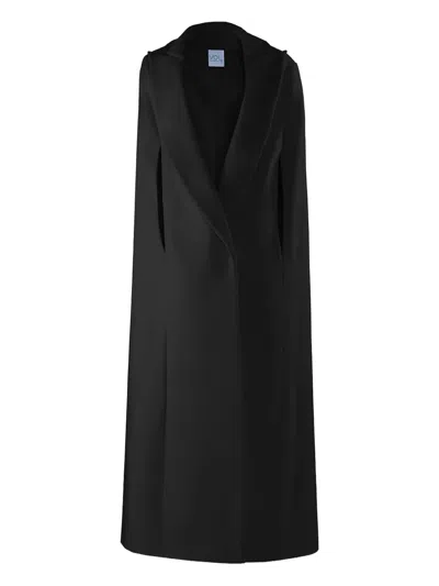 Vestiaire D'un Oiseau Libre Collared Slit Cape In Black