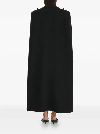 Vestiaire D'un Oiseau Libre Collared Slit Cape In Black