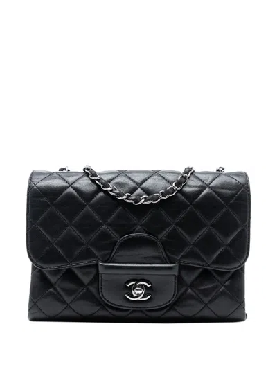 Pre-owned Chanel 2014 Small Quilted Lambskin Coco Loop Flap Crossbody Bag In Black