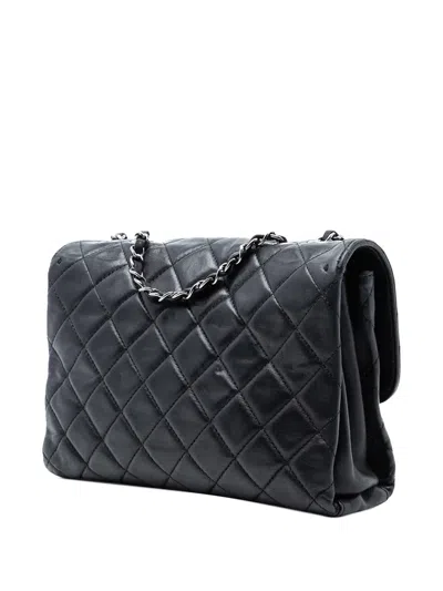 Pre-owned Chanel 2014 Small Quilted Lambskin Coco Loop Flap Crossbody Bag In Black