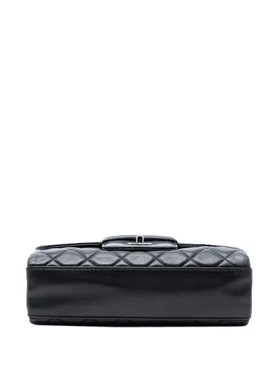 Pre-owned Chanel 2014 Small Quilted Lambskin Coco Loop Flap Crossbody Bag In Black