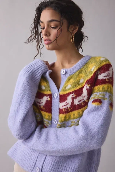 Bdg Becca Goose Icon Fair Isle Brushed Knit Oversized Cardigan In Assorted, Women's At Urban Outfitters In Multi