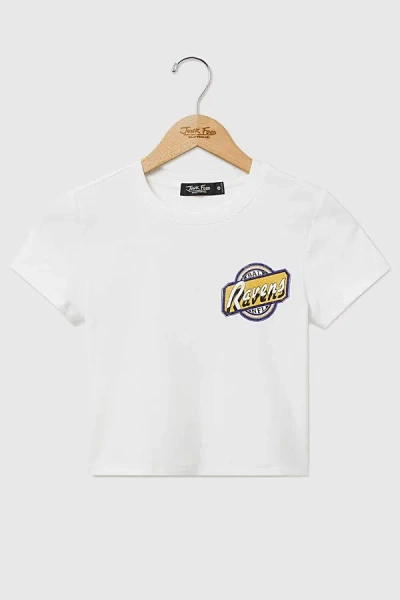 Junk Food Nfl Cheers Baby Tee In Baltimore Ravens, Women's At Urban Outfitters In White