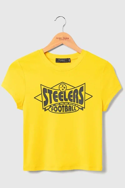 Junk Food Nfl Baby Tee In Pittsburgh Steelers, Women's At Urban Outfitters In Yellow