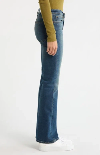 Re/done Low Rise Micro Bootcut Jeans In Blue