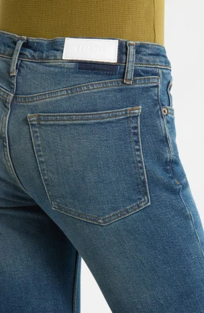 Re/done Low Rise Micro Bootcut Jeans In Blue