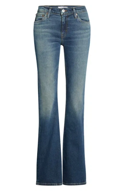Re/done Low Rise Micro Bootcut Jeans In Blue