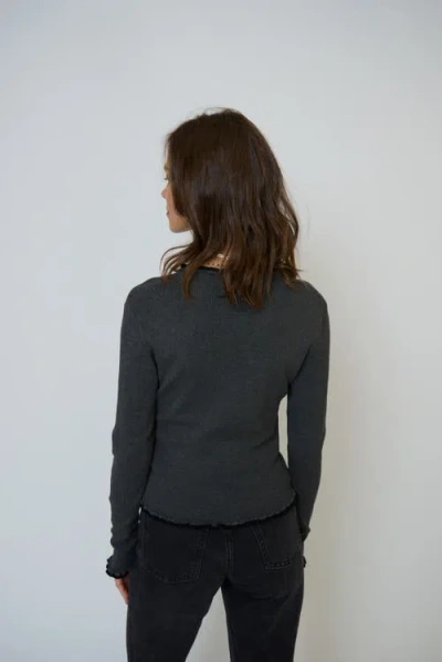 Central Park West Isla Fitted Vneck Cardigan In Gray