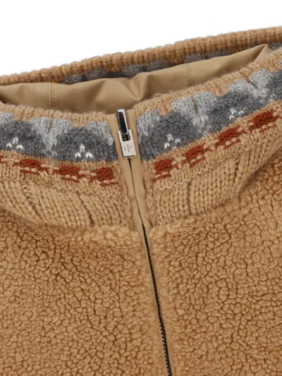 Loro Piana Long-sleeved Hooded Coat In Brown