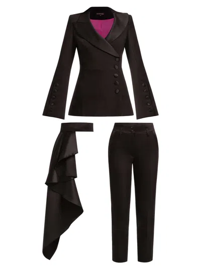 Tia Dorraine Chic Impressions Three-piece Power Suit - Black In Black