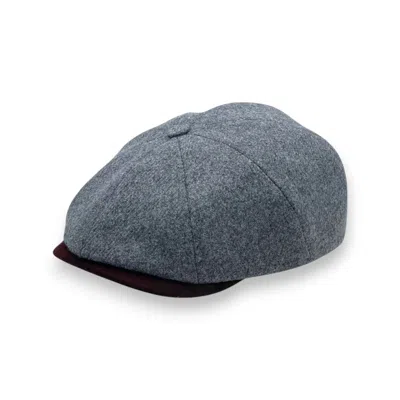 Mister Miller - Master Hatter Men's Jack's Bluff Newsboy Cap In Grey Merino Lambswool In Gray