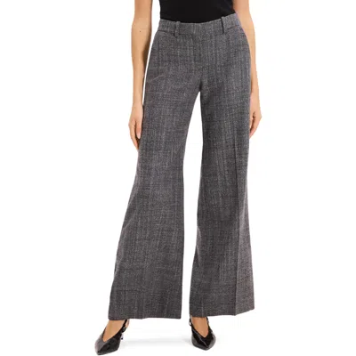 Theory Crosshatch Wool Blend Pants In Gray