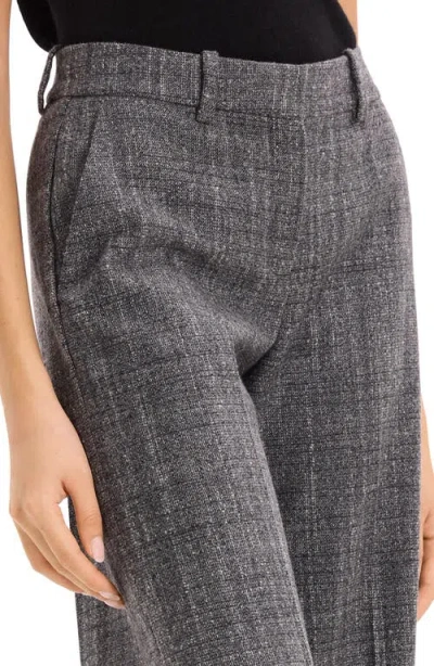 Theory Crosshatch Wool Blend Pants In Gray