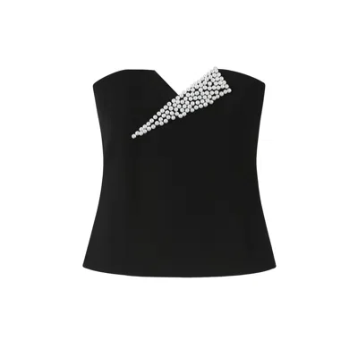 Balou Women's Black Pearl Corset Top In Black