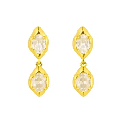 The Perfect Hoop Women's Gold / White The Aura Earring Mini In Multi