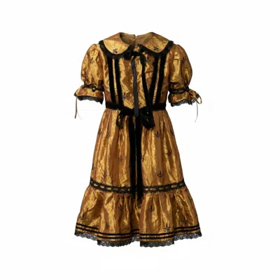 The Coolgirl Nyc Women's Gold / Black Agnes Dress In Multi