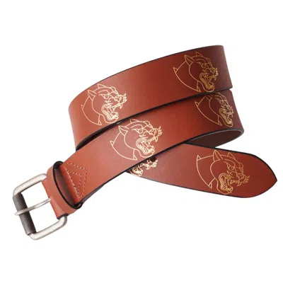Vida Vida Men's Brown Panther Dark Tan Leather Belt In Brown