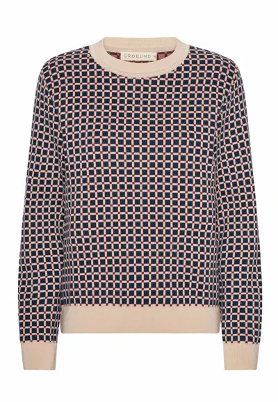 Grobund Women's  Frida Knitted Blouse - The One With Mosaic Details In Multi