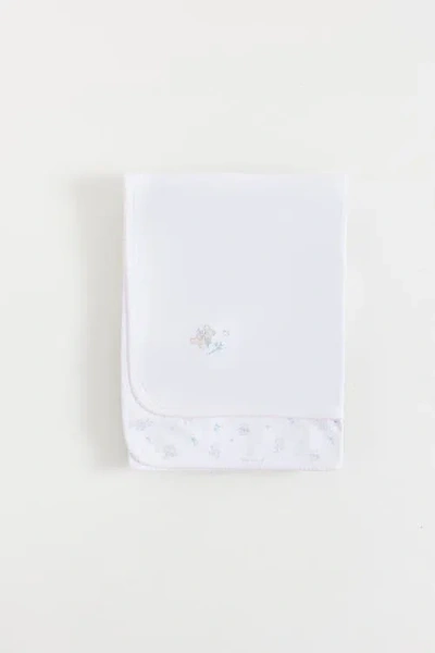 Babycottons Little Panda Receiving Blanket In White