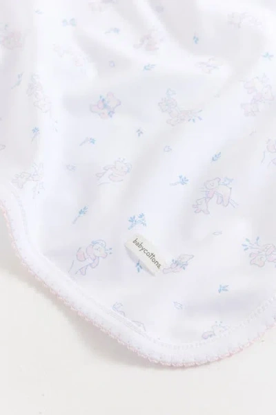 Babycottons Little Panda Receiving Blanket In White