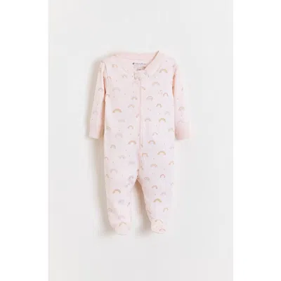 Babycottons Whimsy Zip Footed Pajama For Infant In Pink