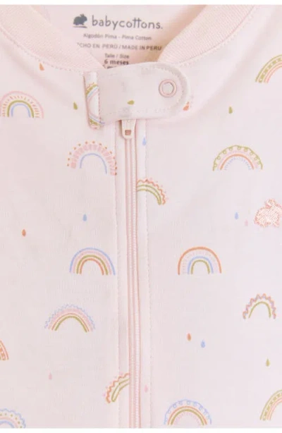 Babycottons Whimsy Zip Footed Pajama For Infant In Pink