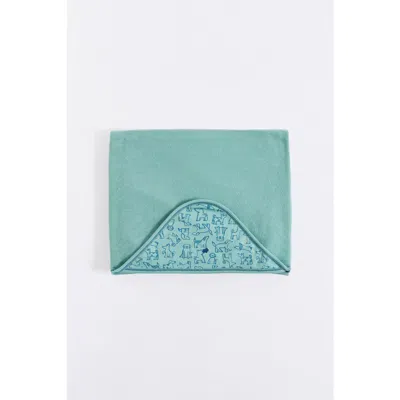 Babycottons Felix Large Hooded Towel In Green