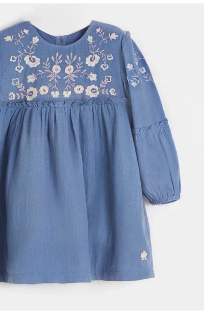 Babycottons Blanc Dress For Toddler In Blue