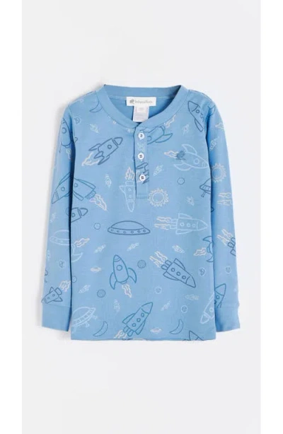 Babycottons Skyward Snug Long Pajamas For Little Kid & Big Kid In Blue