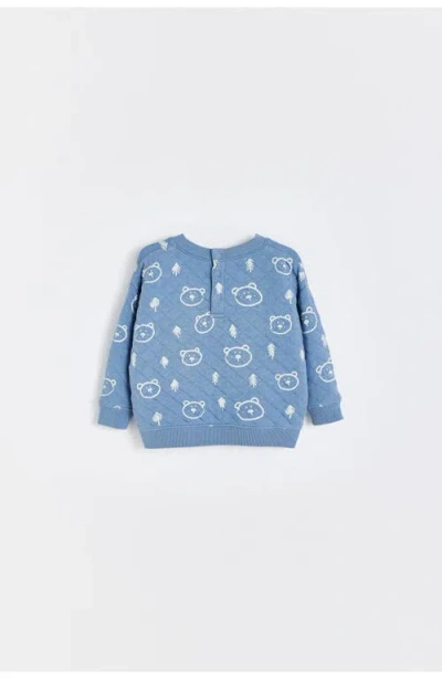 Babycottons Pat Blue Sweatshirt For Infant In Blue
