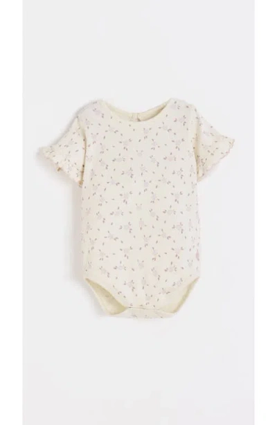 Babycottons Peony Printed Bodysuit For Infant In Neutral