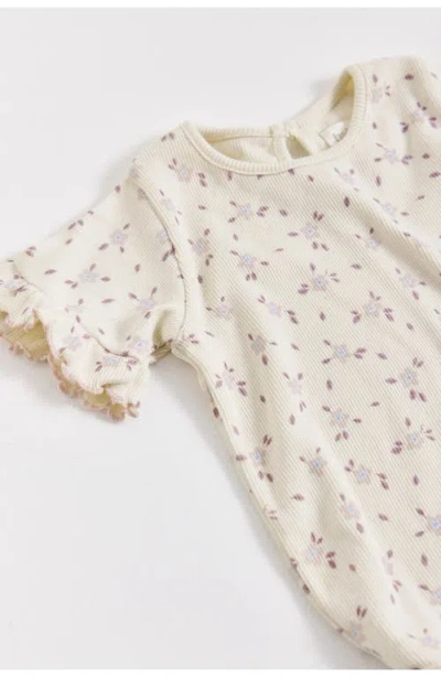 Babycottons Peony Printed Bodysuit For Infant In Neutral